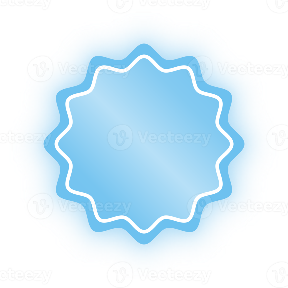 Neon Blue Wavy Circle Banner, Neon Wavy Circle png