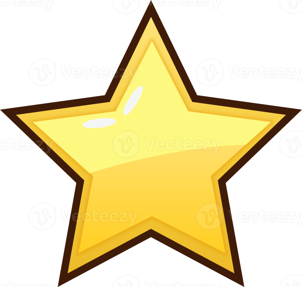 Yellow Cartoon Star Button png