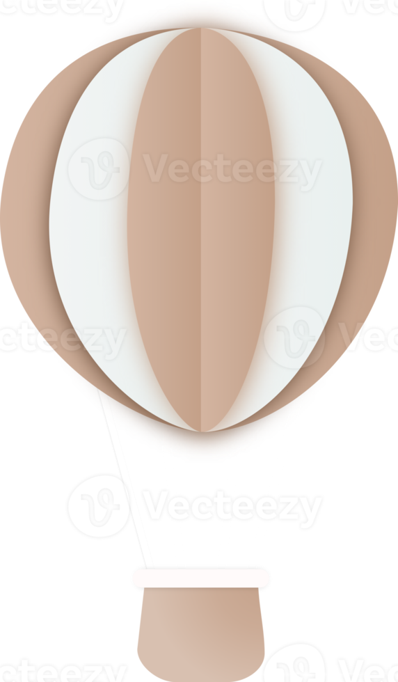 brun papper varm luft ballong, varm luft ballong papper skära png