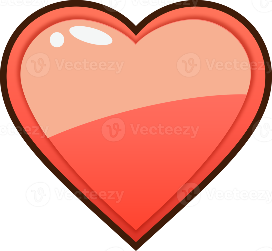 Red Cartoon Heart Button png