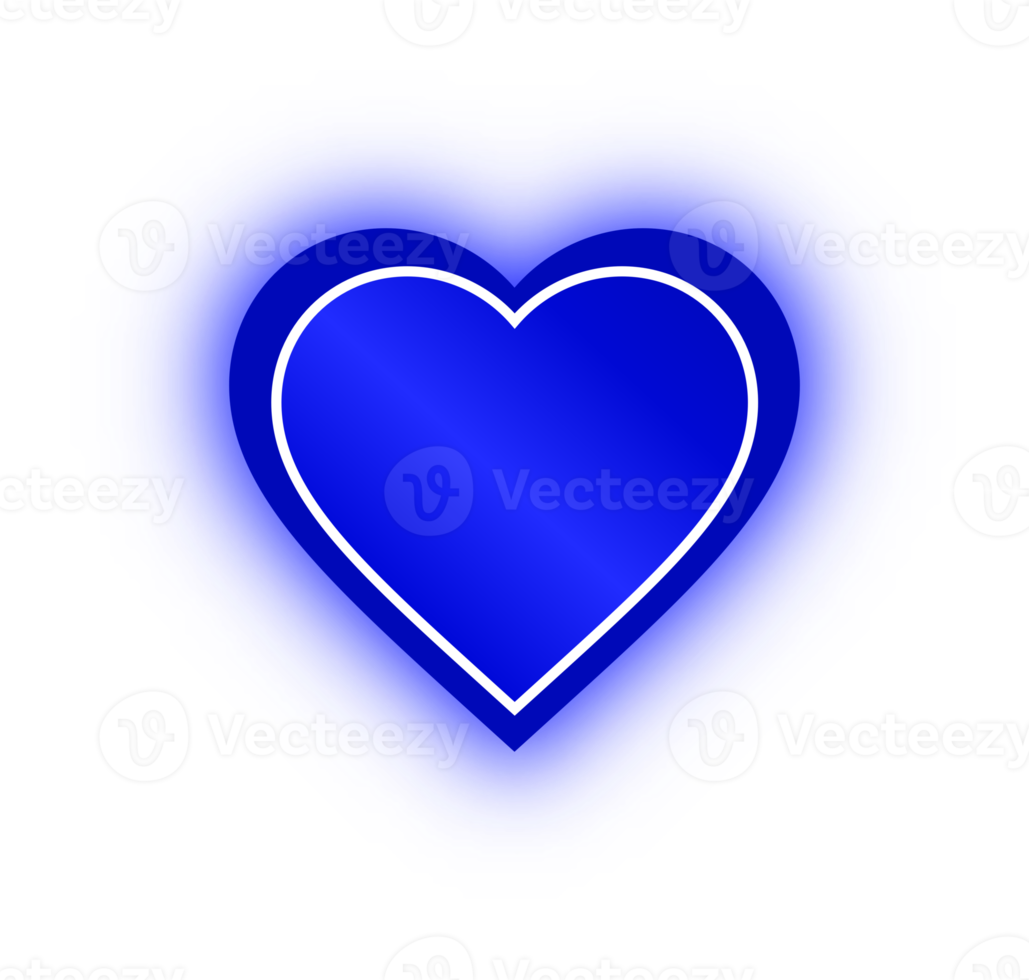 Neon Blue Heart Banner, Neon Heart png