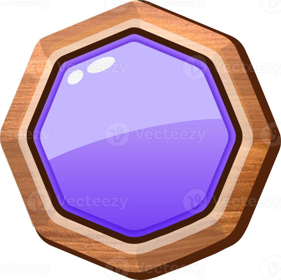 Purper tekenfilm achthoek houten knop png