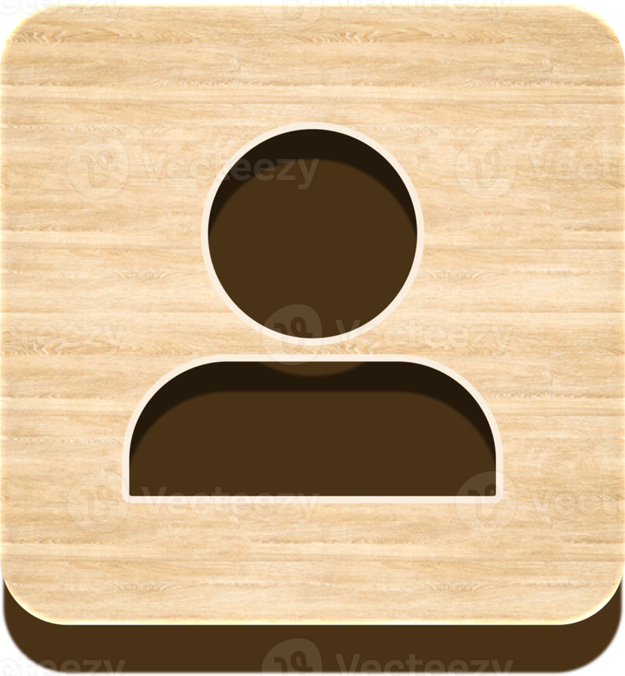 Wooden User Button, Wooden Icon png