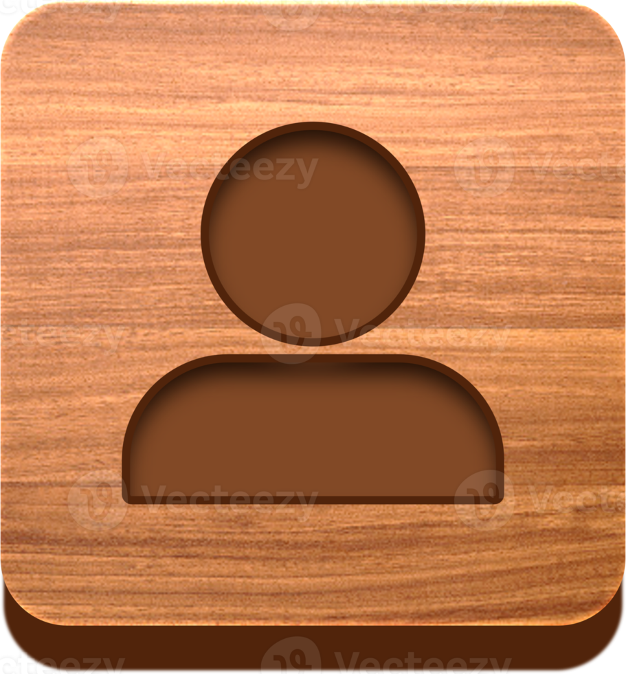 houten gebruiker knop, houten icoon png