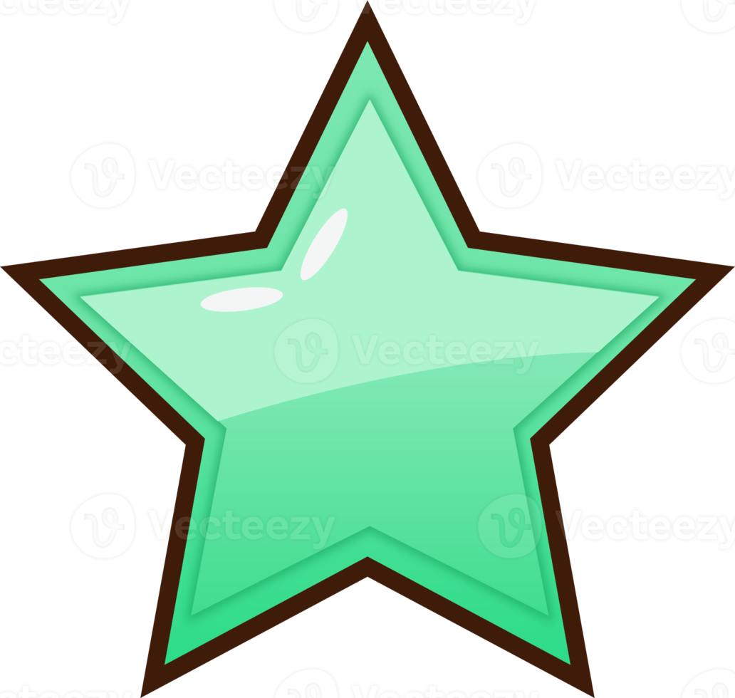 groen tekenfilm ster knop png