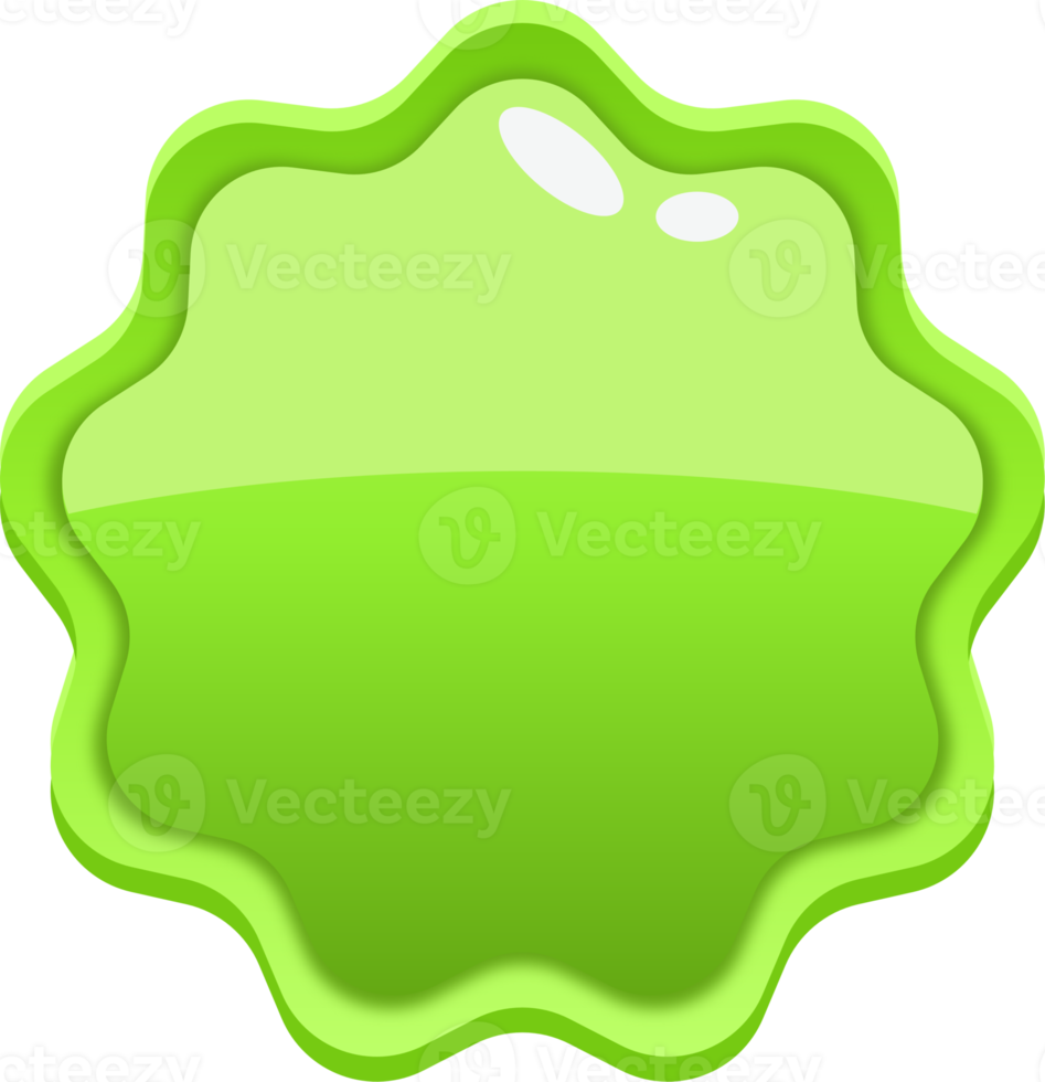 Green Cartoon Wavy Circle Button png