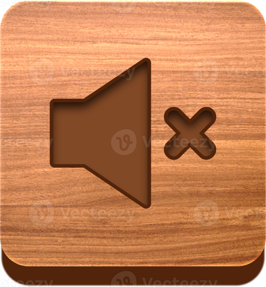 Wooden Mute Button, Wooden Icon png