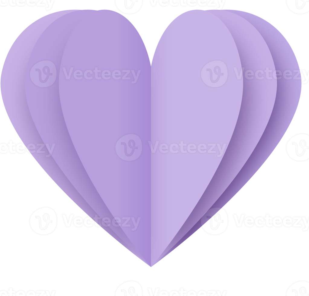 Purple Paper Heart, Paper Heart Valentine Day png