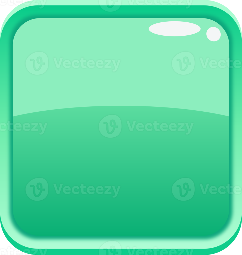 Green Cartoon Square Button png