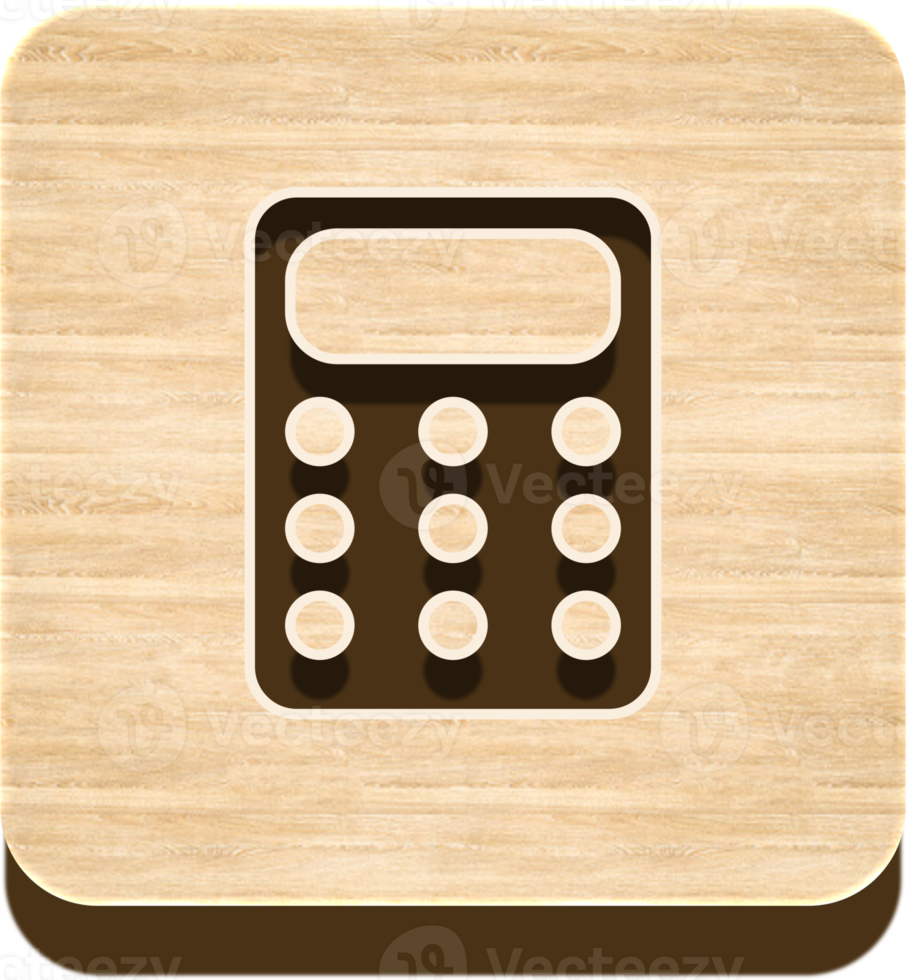 Wooden Calculator Button, Wooden Icon 10977632 PNG