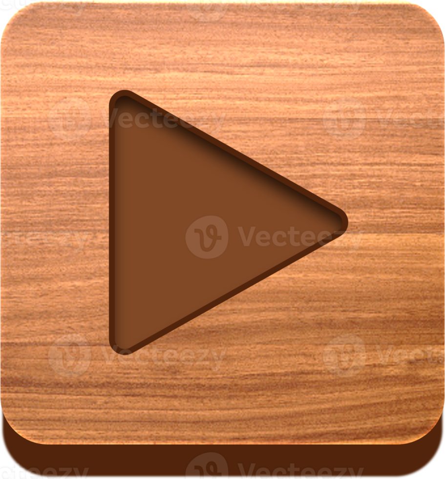 Wooden Play Button, Wooden Icon png