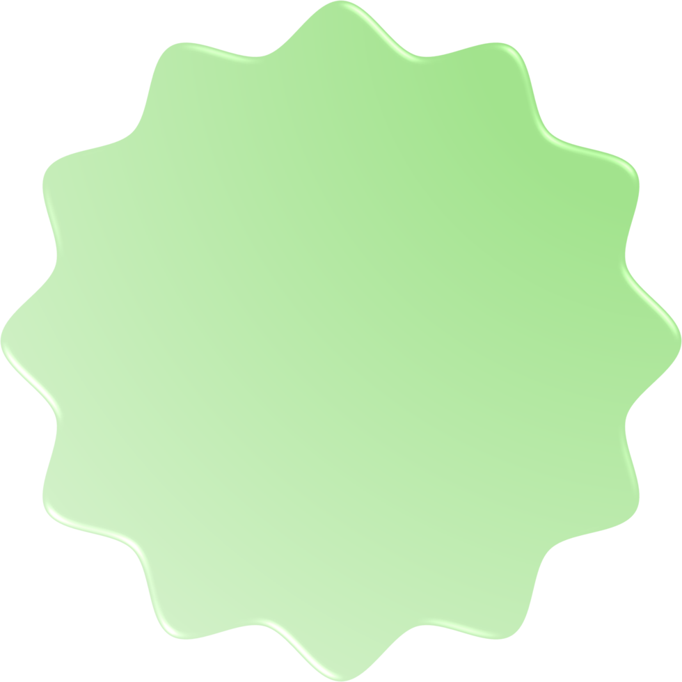 Green Gradient Wavy Circle, Wavy Circle Button png