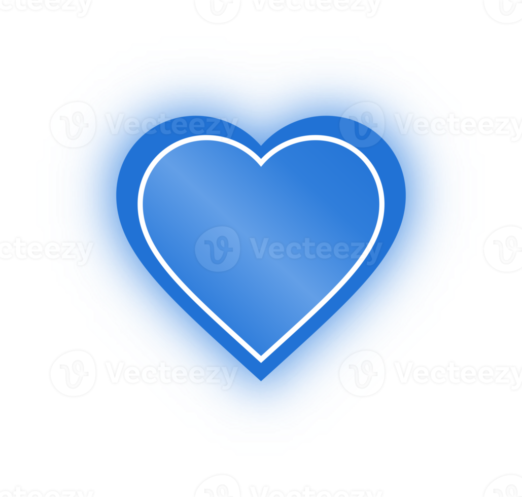 Neon Blue Heart Banner, Neon Heart png