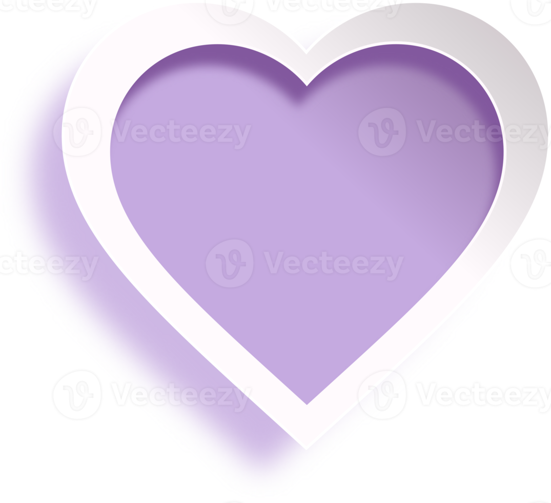 White And Purple Heart Paper Cut Style png