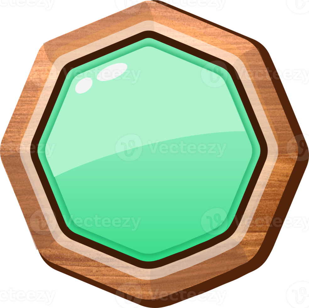 groen tekenfilm achthoek houten knop png