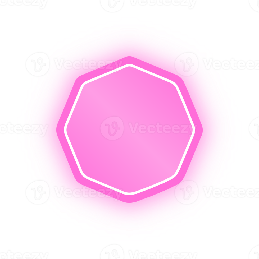 Neon Pink Octagon Banner, Neon Octagon png