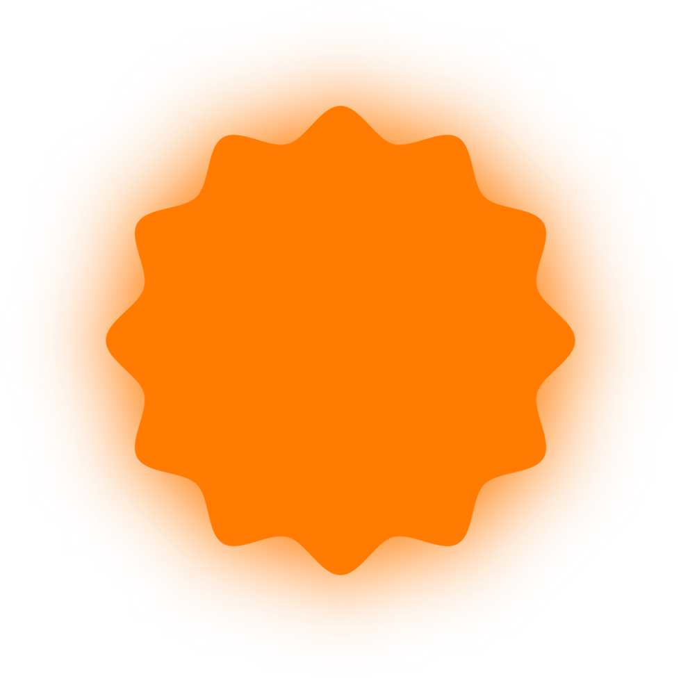 Neon Orange Wavy Circle Banner, Neon Wavy Circle png