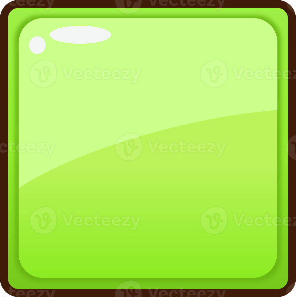 Green Cartoon Square Button png