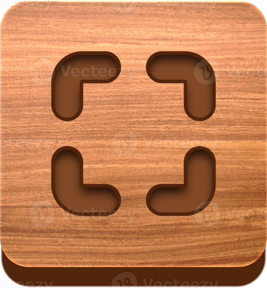 Wooden Fullcreen Button, Wooden Icon png