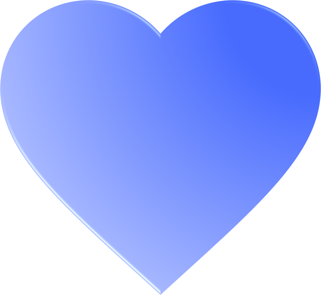 Blue Gradient Heart, Gradient Heart Button png