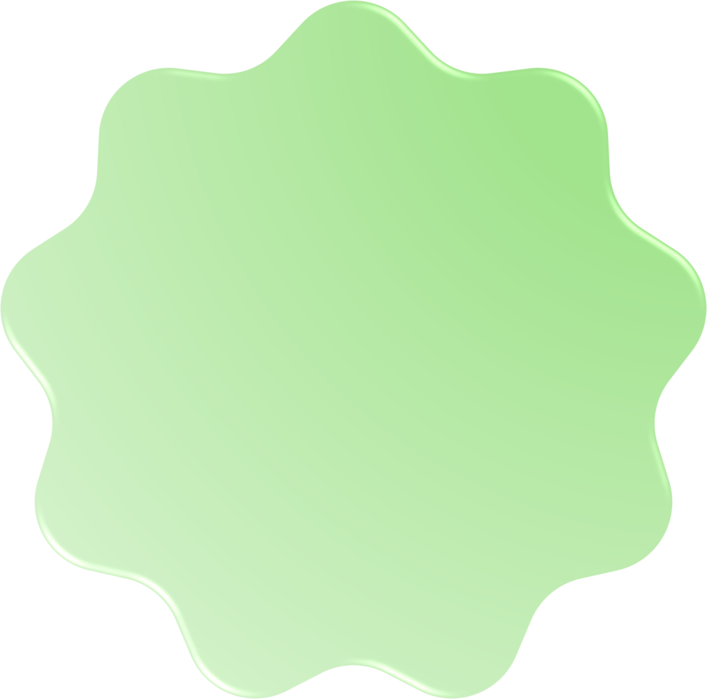 Green Gradient Wavy Circle, Wavy Circle Button png