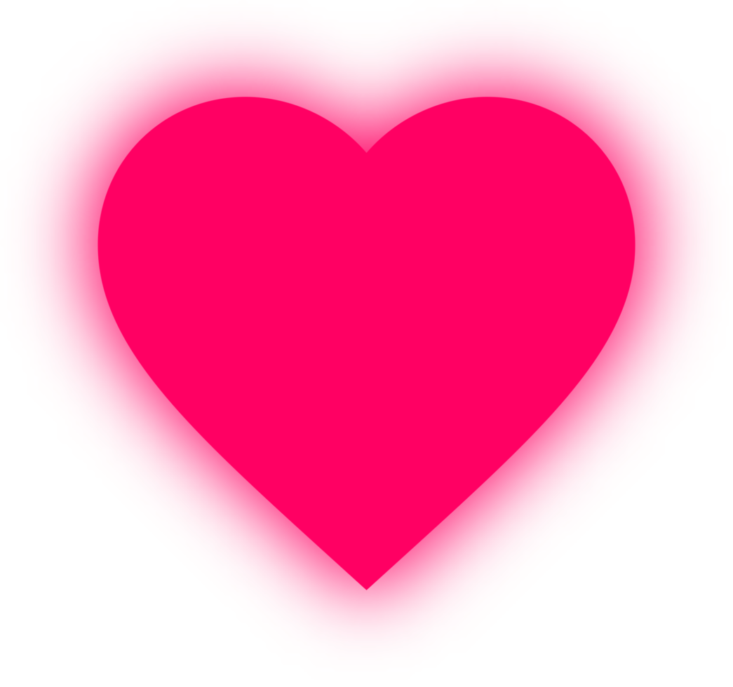 banner de corazón rosa neón, corazón de neón png