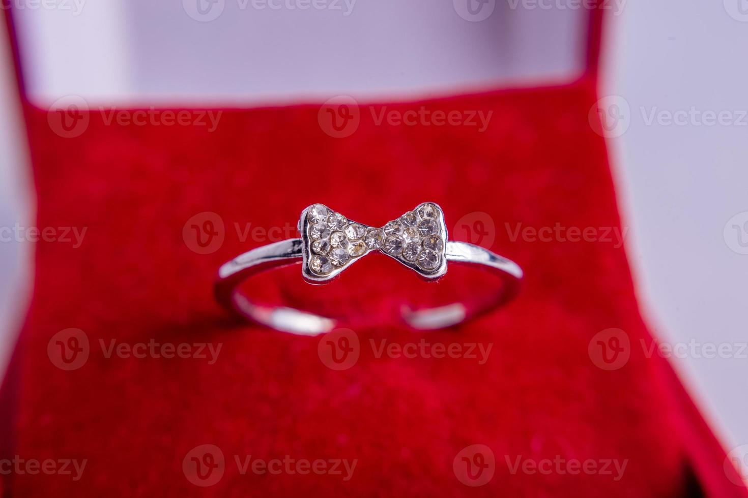 diamond ring on velvet photo