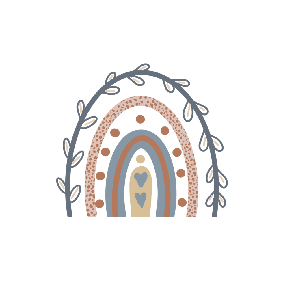 Boho-Regenbogen für Kinderzimmer-Wanddekoration, moderner Kinderstil png