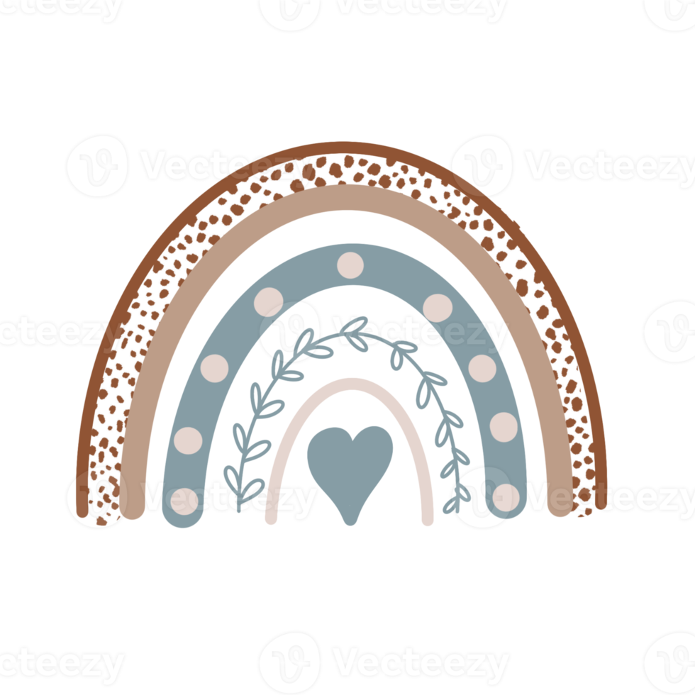 arc-en-ciel boho pour la décoration murale de la chambre des enfants, style enfant moderne png