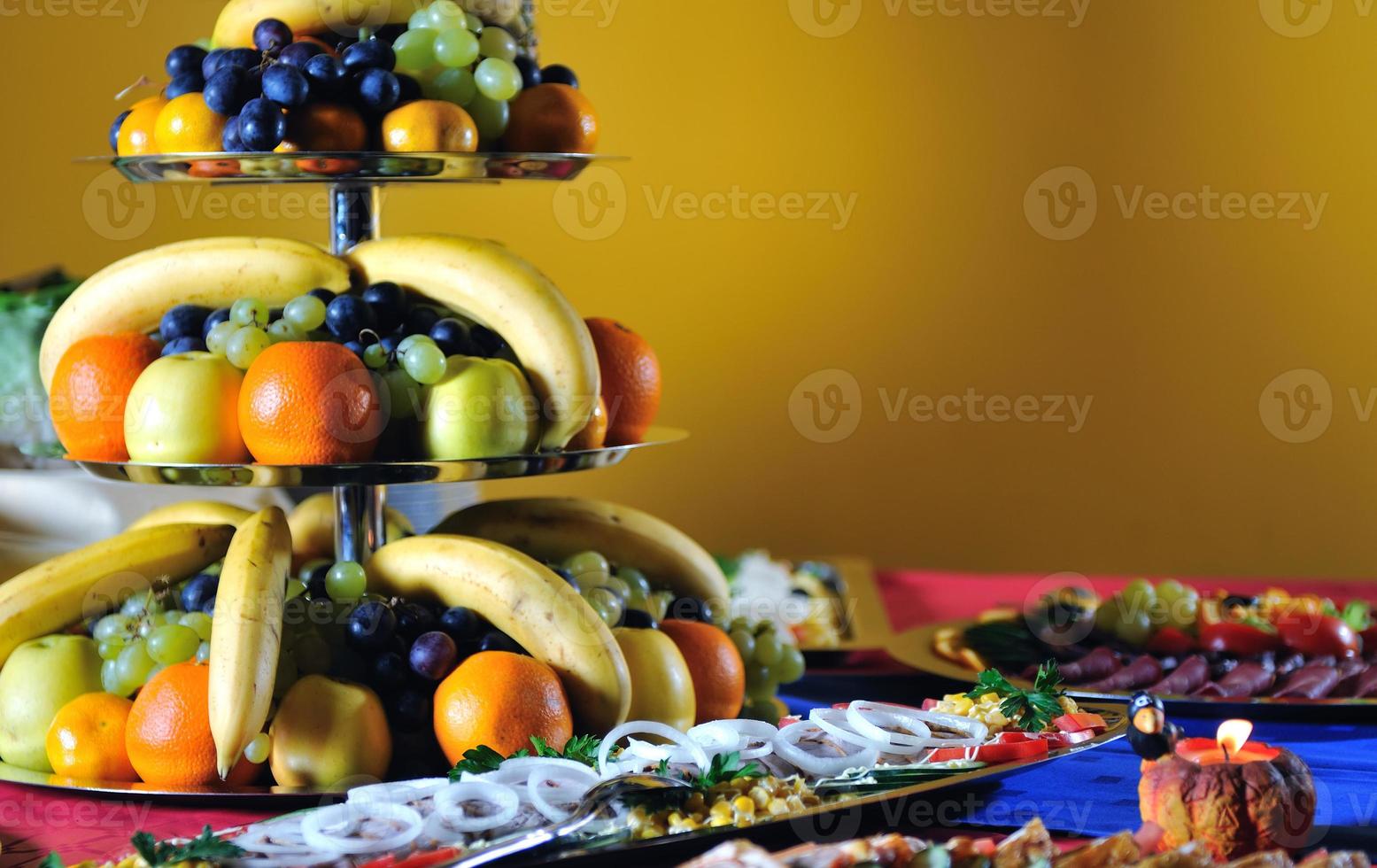 Catering food arrangement on table photo