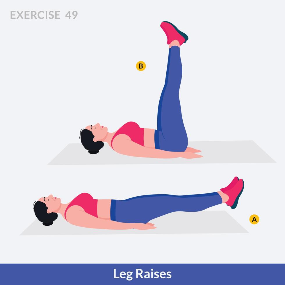 ejercicios de levantamiento de piernas, entrenamiento de mujeres, aeróbicos y ejercicios. vector