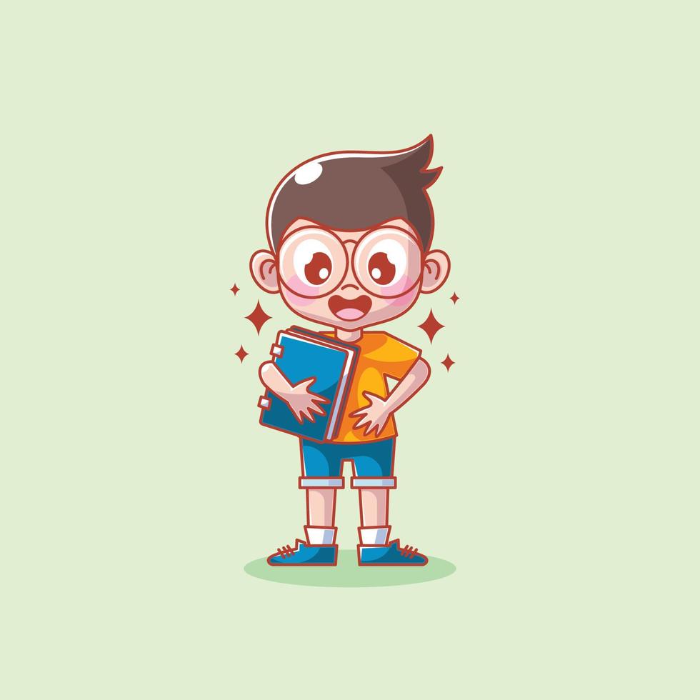 Kids study book vector illustration