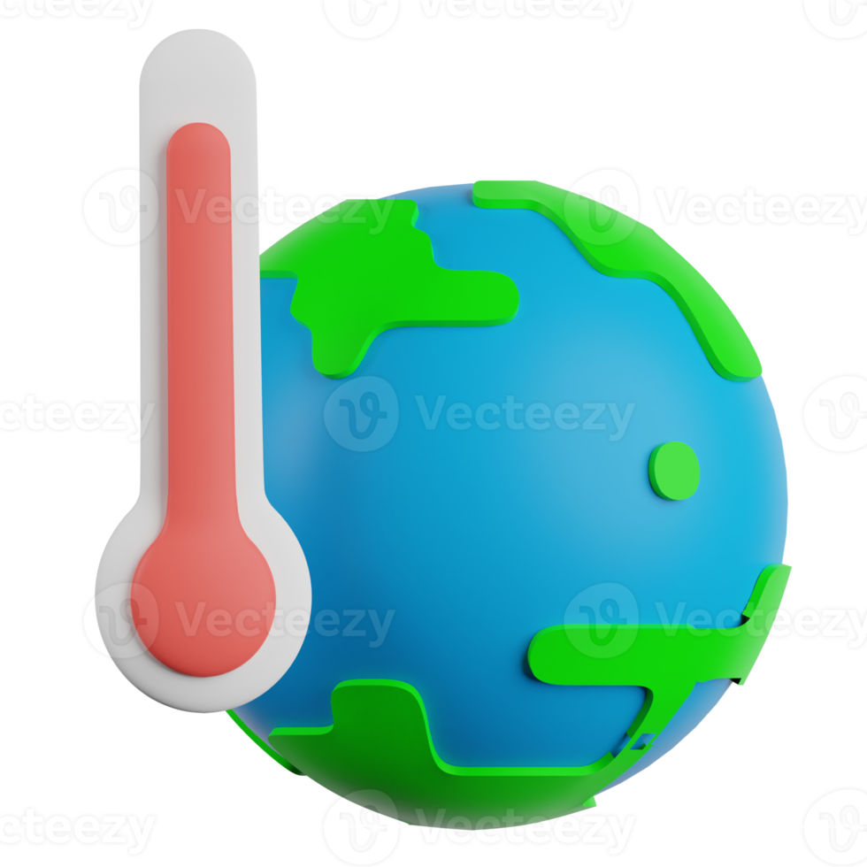 illustration 3d du réchauffement climatique png