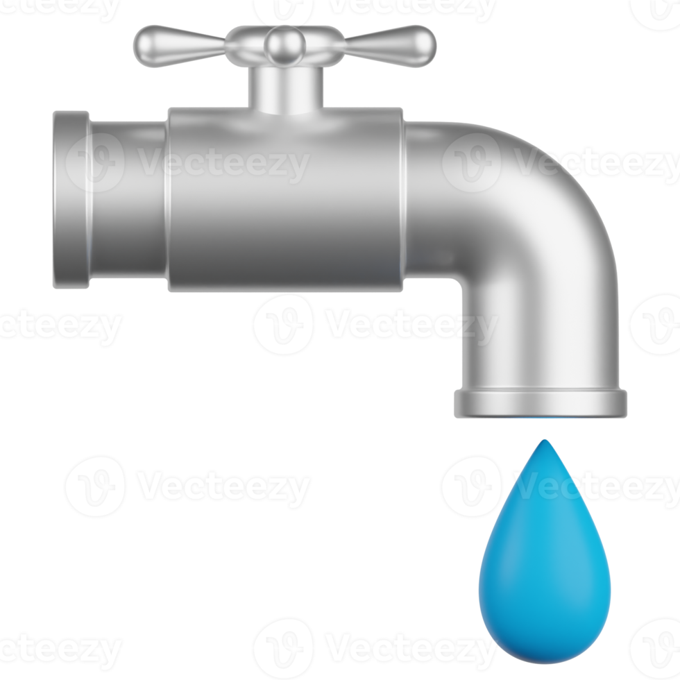 Water Tap 3D Illustration png