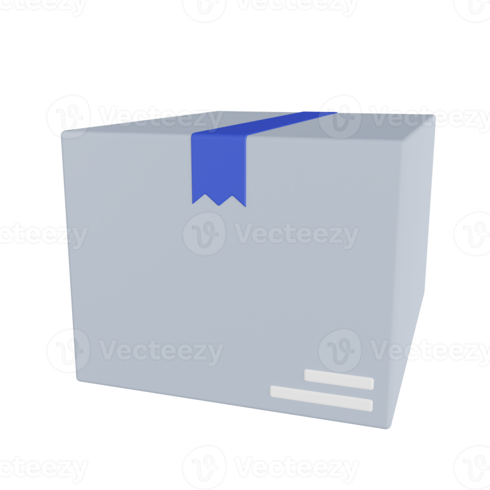 Cardboard Box 3D Illustration png