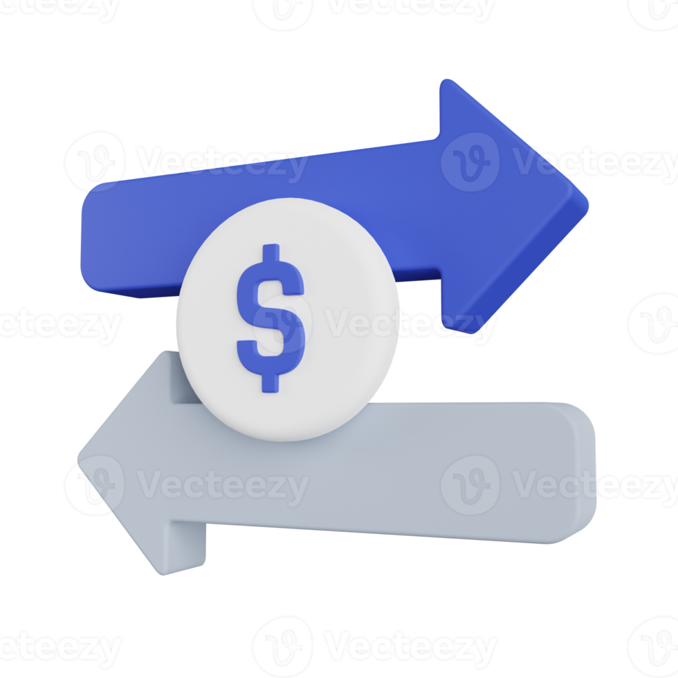 Money Transfer 3D Illustration png