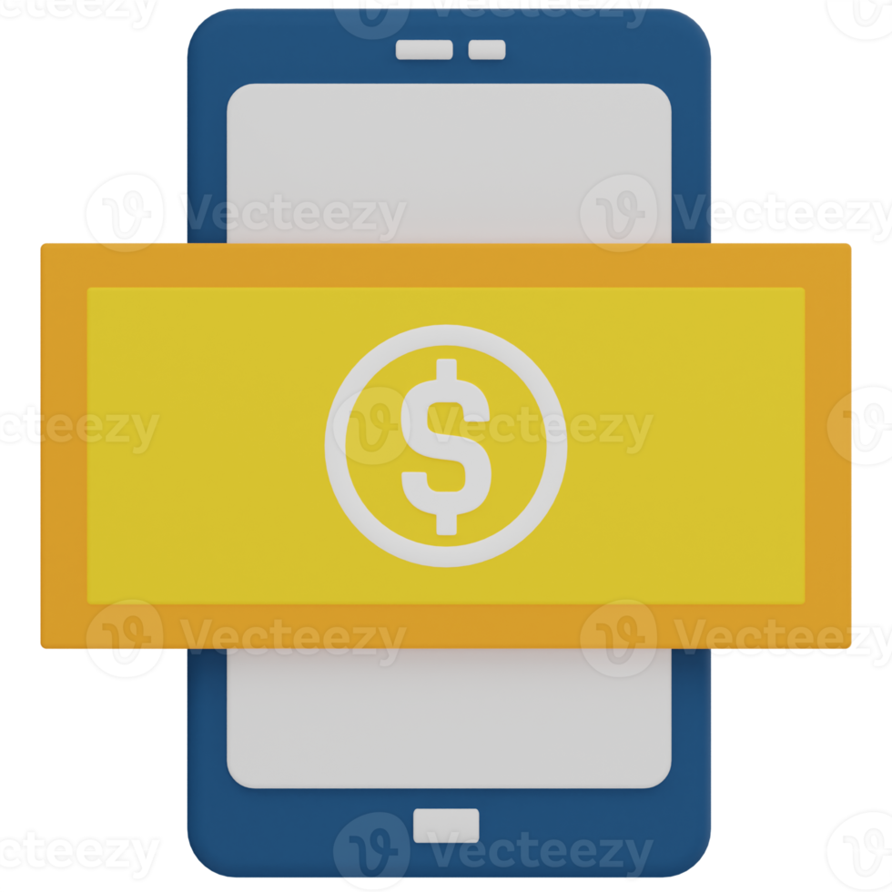 Online Money 3D Illustration png