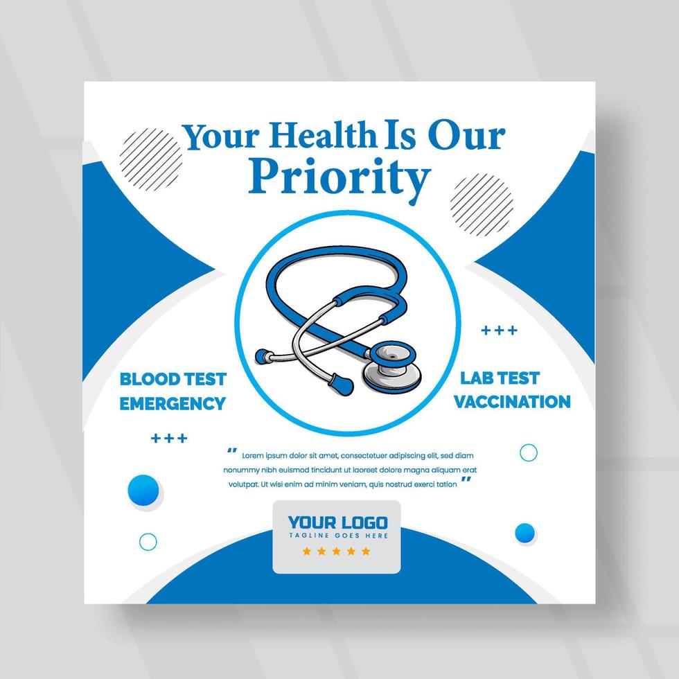 health care social media banner template design vector