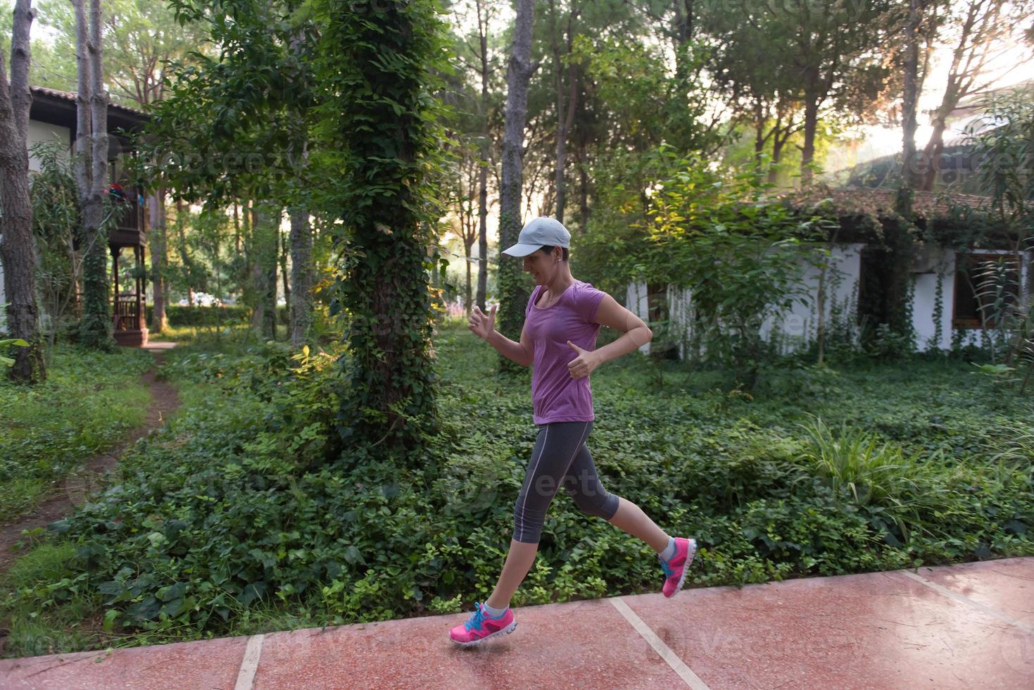 sporty woman jogging photo