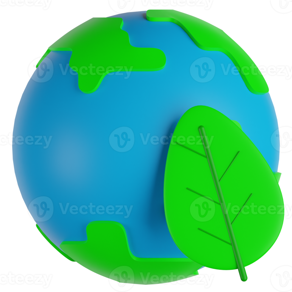 illustration 3d de la terre écologique png