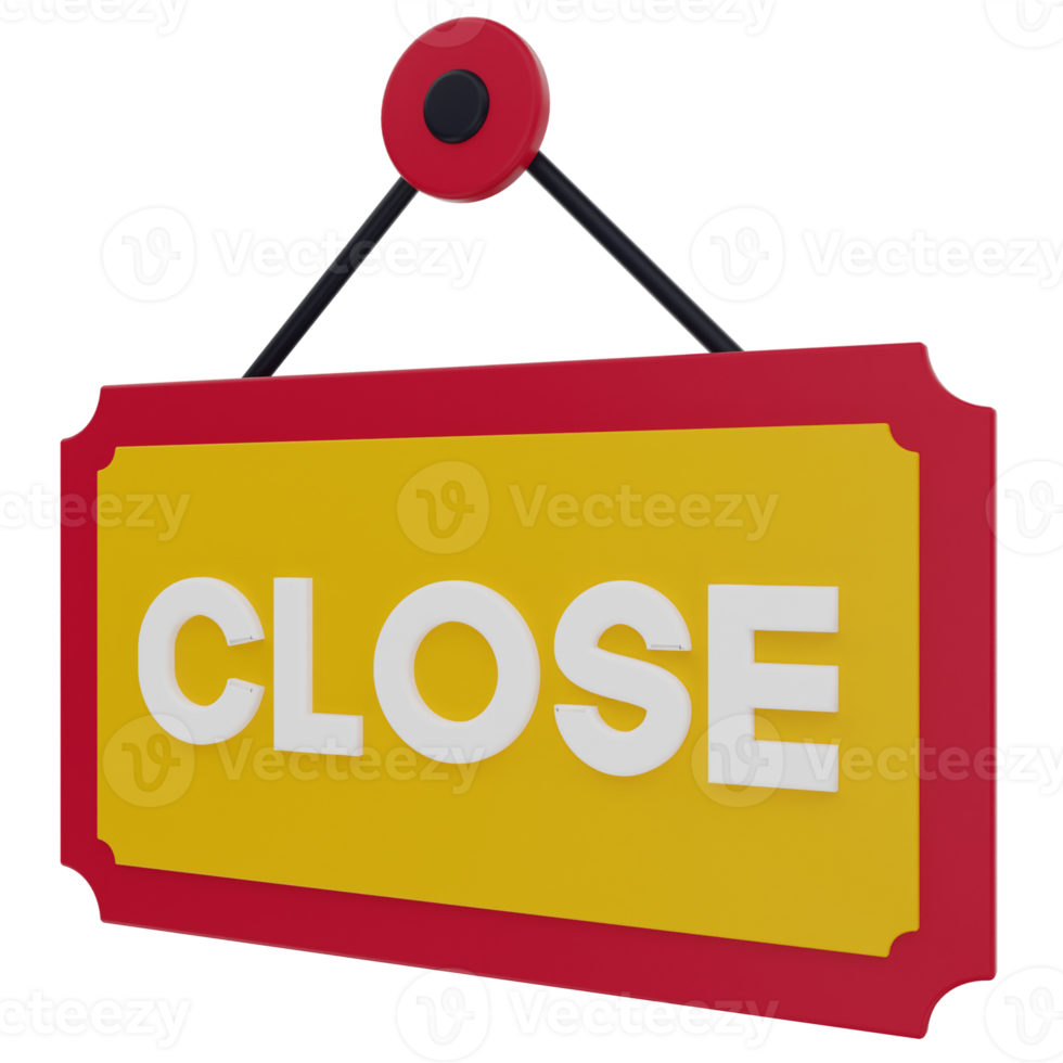 Close Board 3D Illustration png