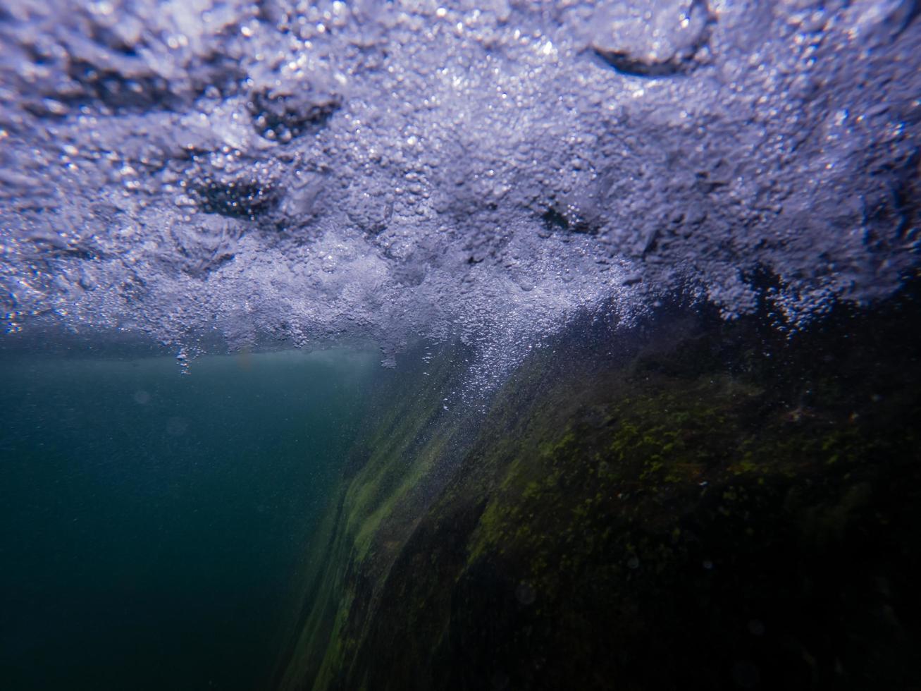 Underwater waterfall shot photo