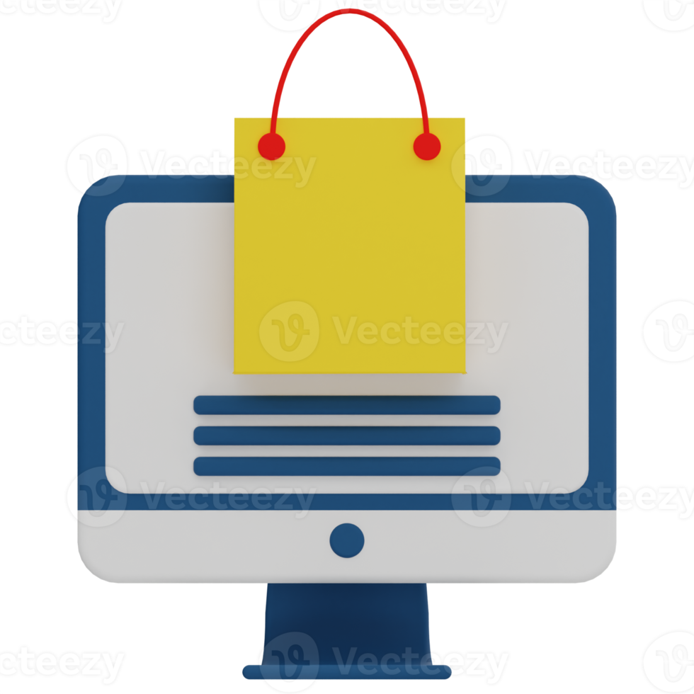 Online-Shopping 3D-Darstellung png