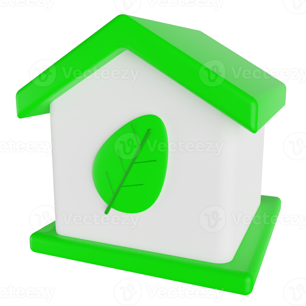 grön hus 3d illustration png