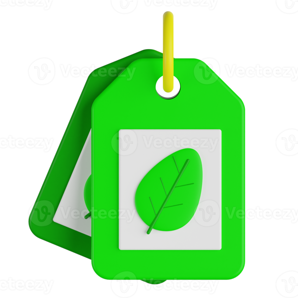 Eco Price Tag 3D Illustration png