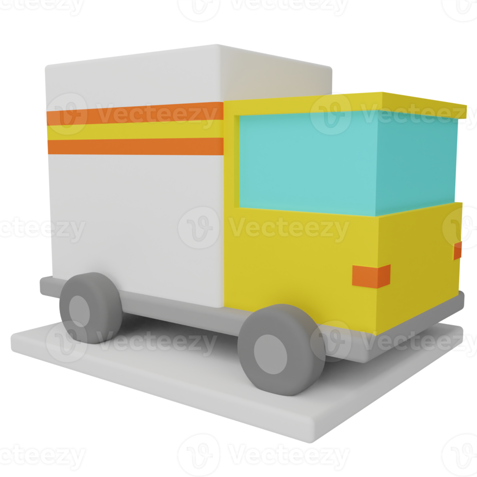 Delivery Truck 3D Illustration png