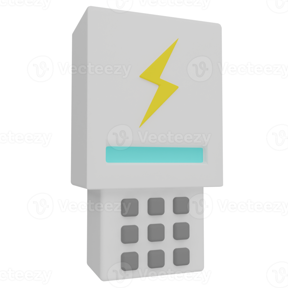 illustration 3d du compteur de puissance png