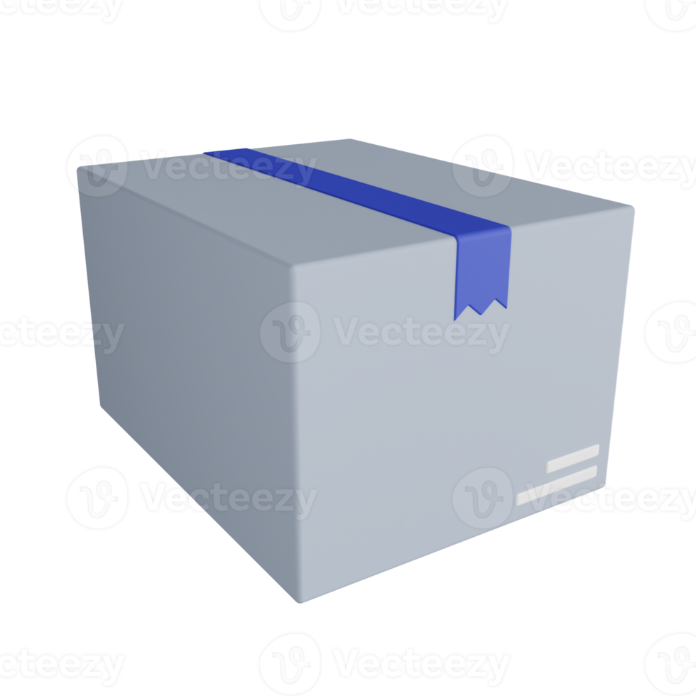 caja de cartón ilustración 3d png