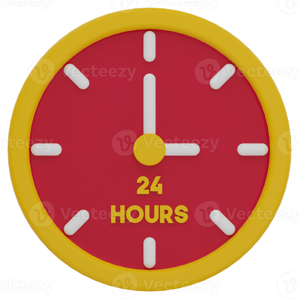 24 Hours 3D Illustration png
