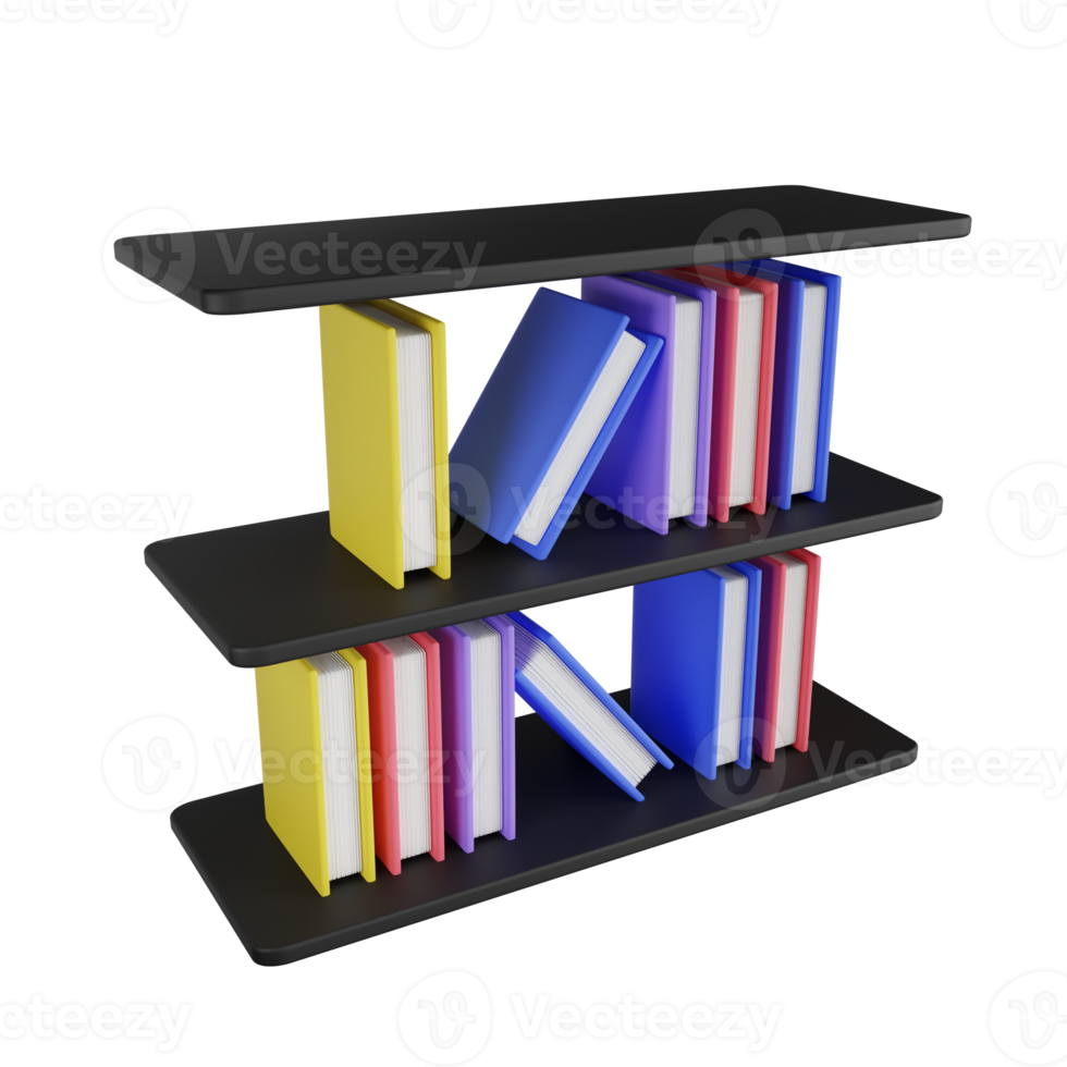 bibliotek 3d illustration png